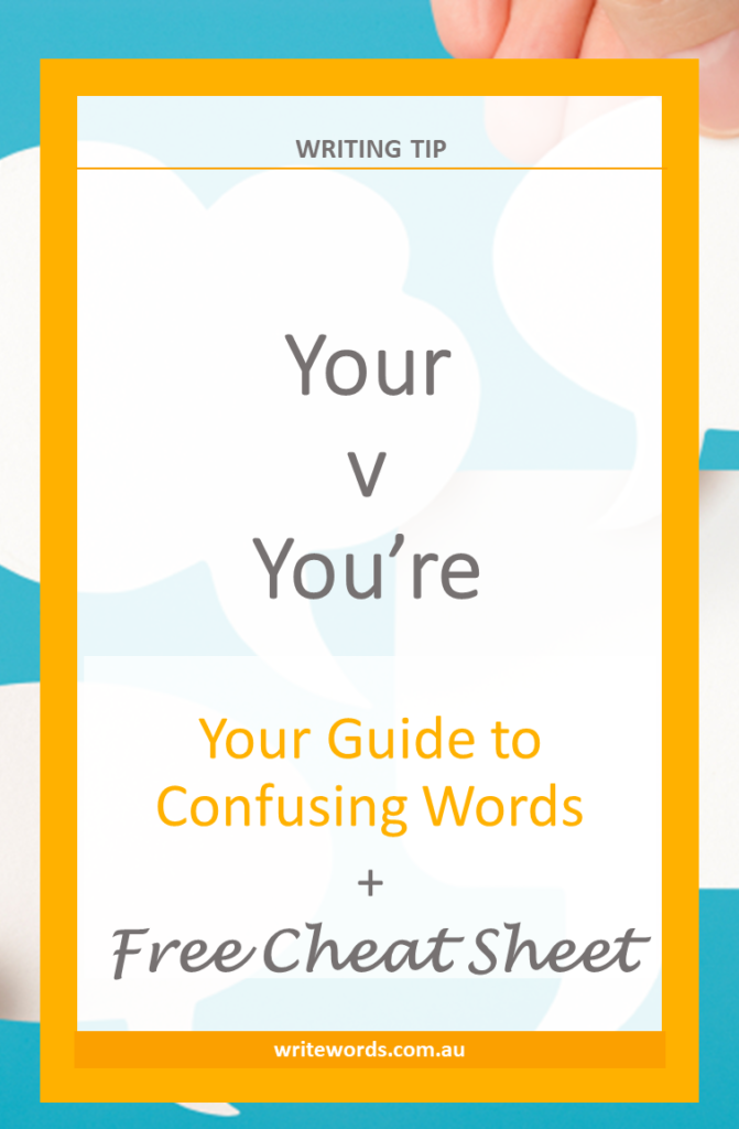 Thought bubbles with text overlay – YOUR or YOU’RE – Your guide to confusing words