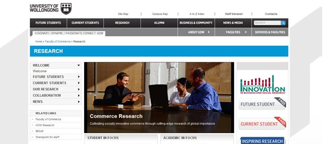 UOW Commerce website content