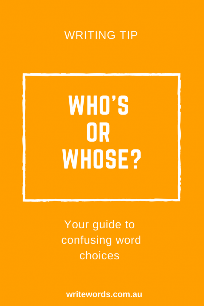 Orange background with white text overlay - Avoid confusion and use the right word in the right context