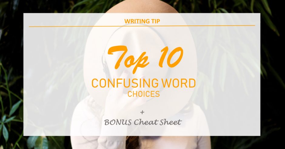 Hat over face with text overlay - Top 10 Confusing word choices