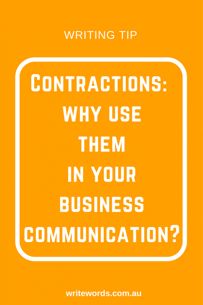 WRITEWORDSWhy use contractions when you’re writing an email, a Facebook