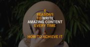 Hat over woman’s face with text overlay – 6 reasons you need to write well every time